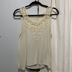 Tank with knit detail